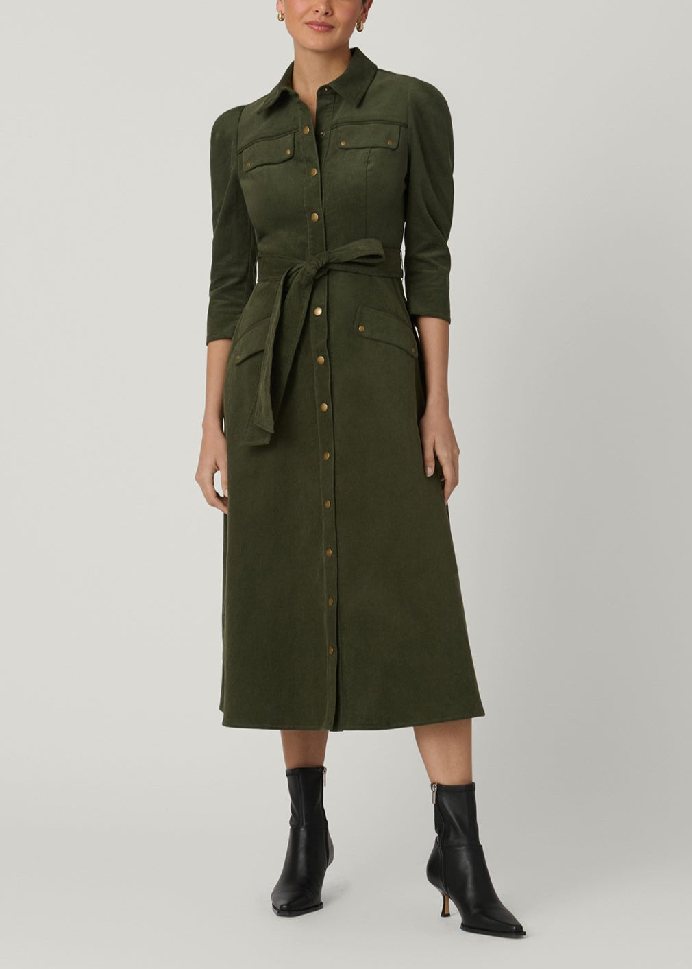 shoshanna Amanda Dress Forest Green