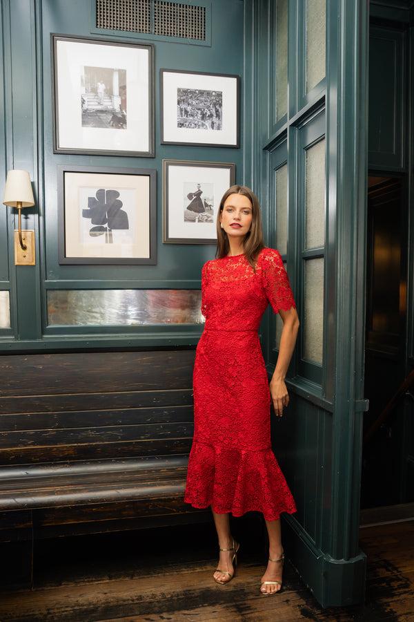 Shoshanna Darcy Dress Cherry