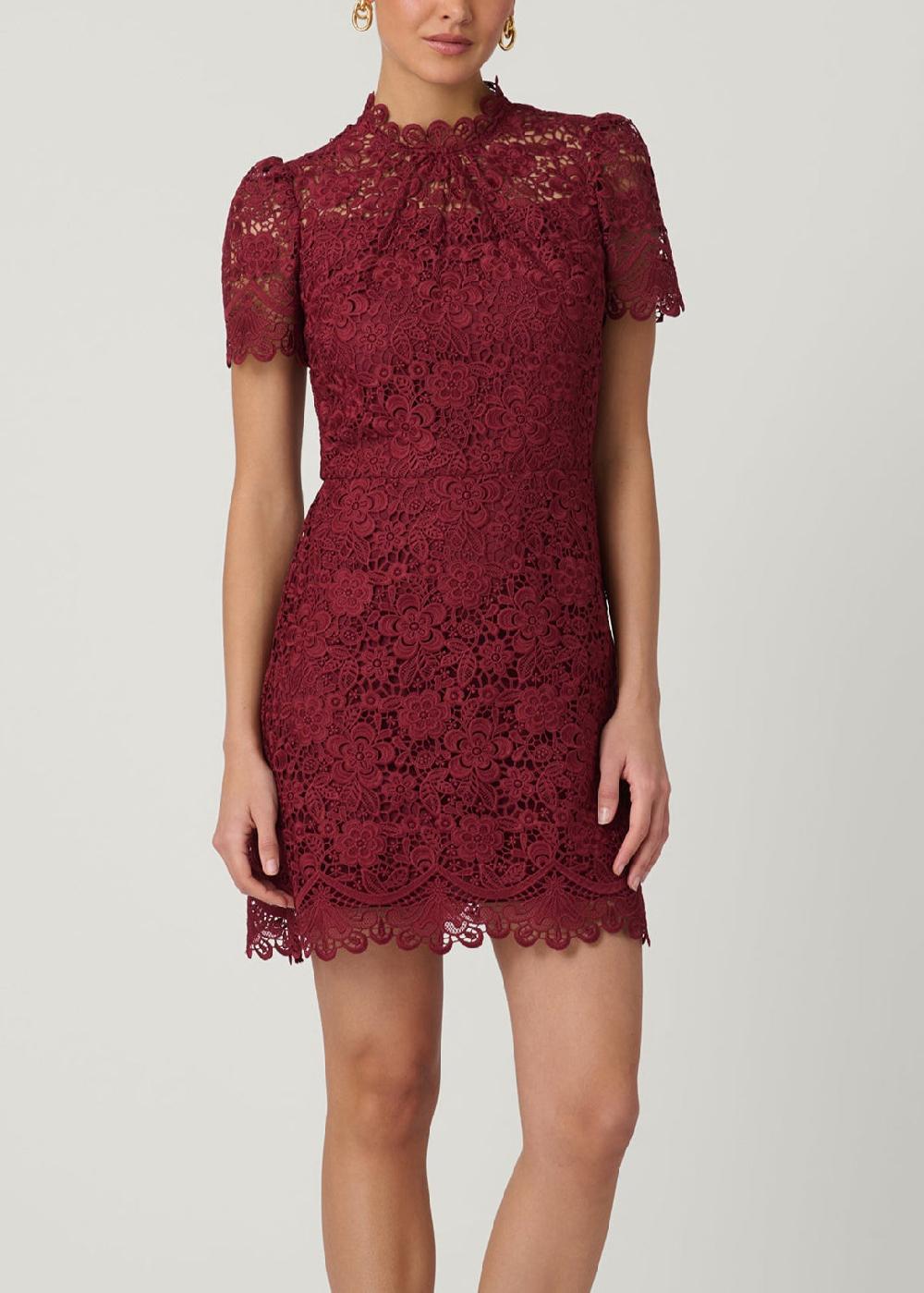 shoshanna Ella Dress Burgundy