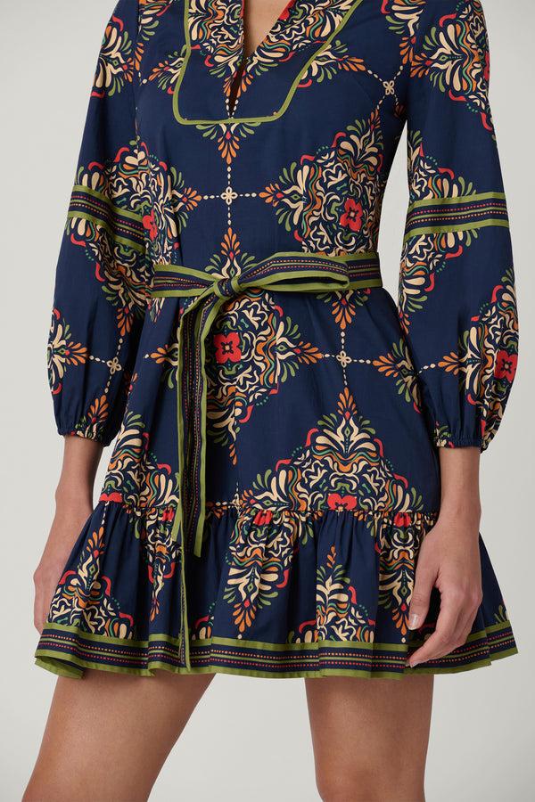Shoshanna Evans Dress Navy Multi