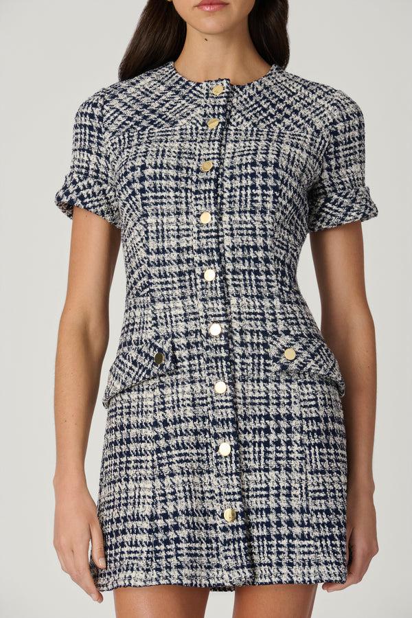 Shoshanna Haisley Dress Navy/Ivory