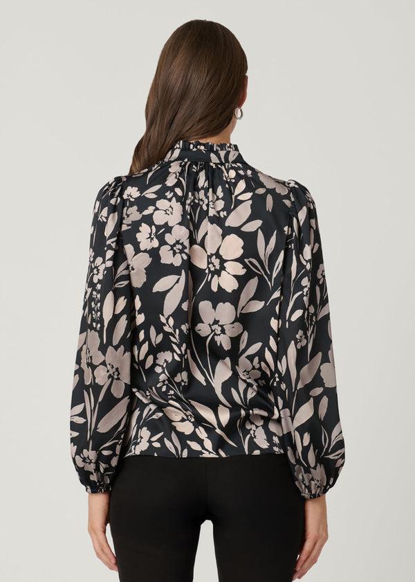 Shoshanna Ingrid Top Jet/Ecru