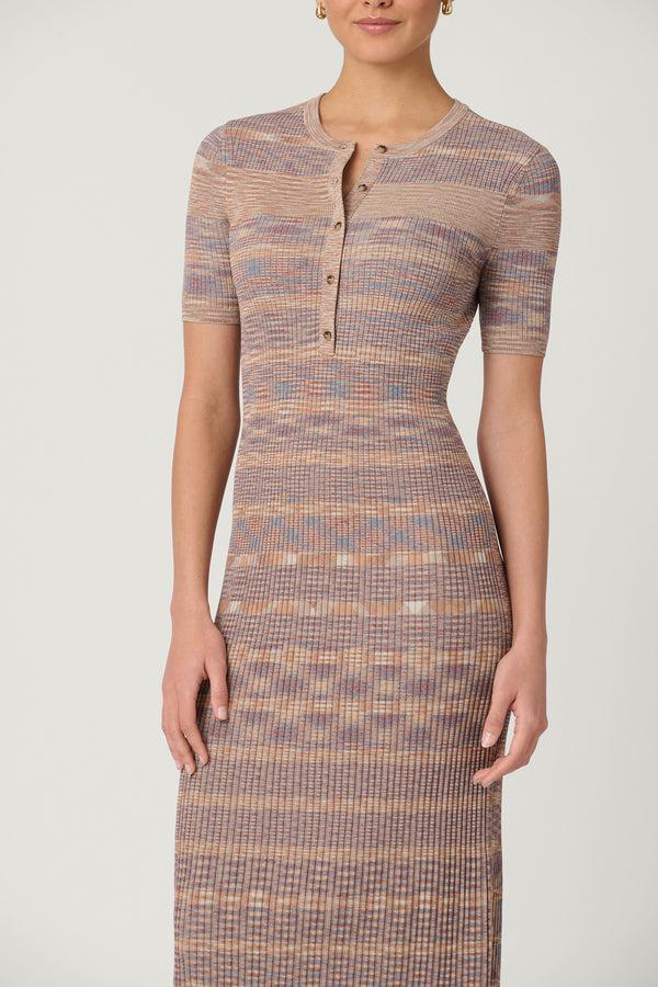 Shoshanna Lara Dress Tan Multi