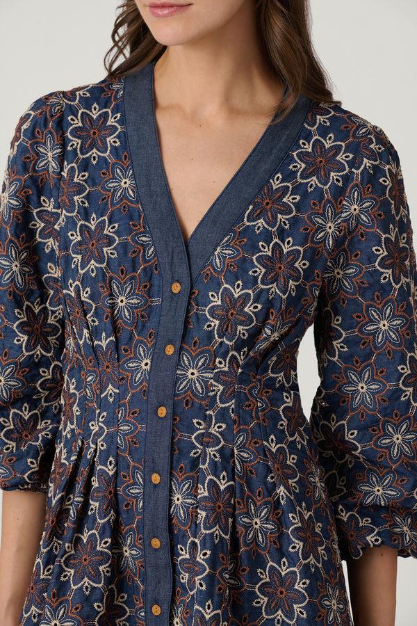 Shoshanna Lina Dress Navy