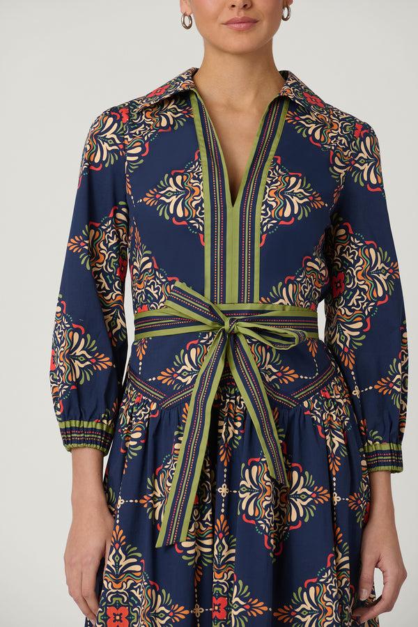 Shoshanna Lola Dress Navy Multi