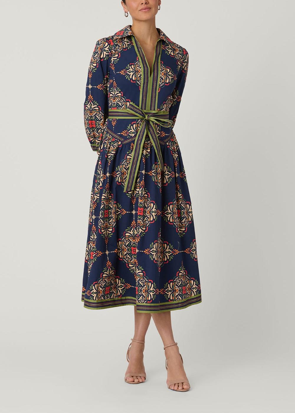 shoshanna Lola Dress Navy Multi