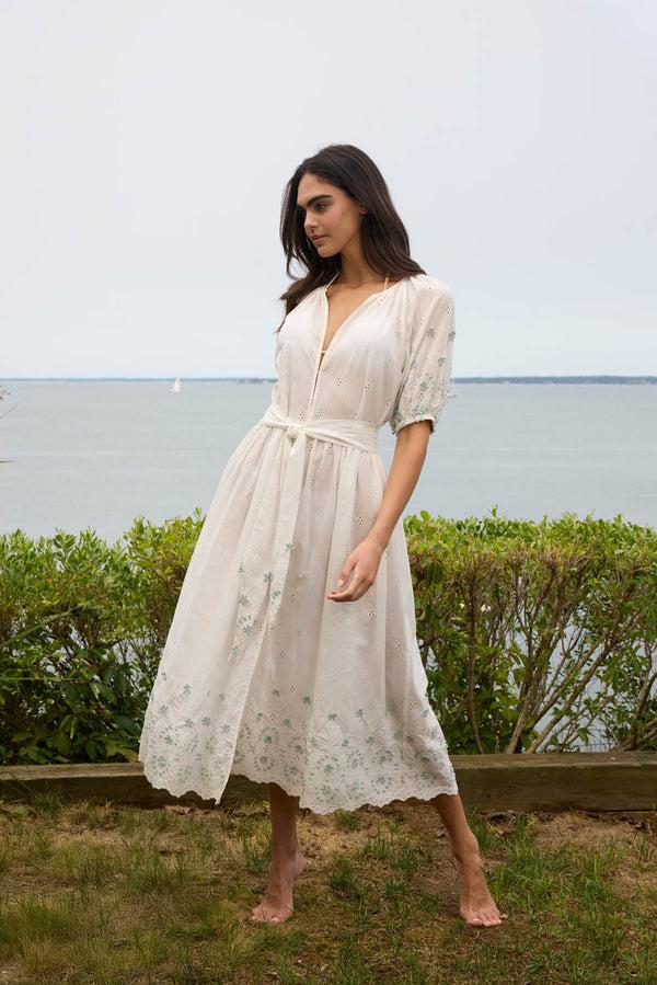 Shoshanna Marisol Midi Dress White