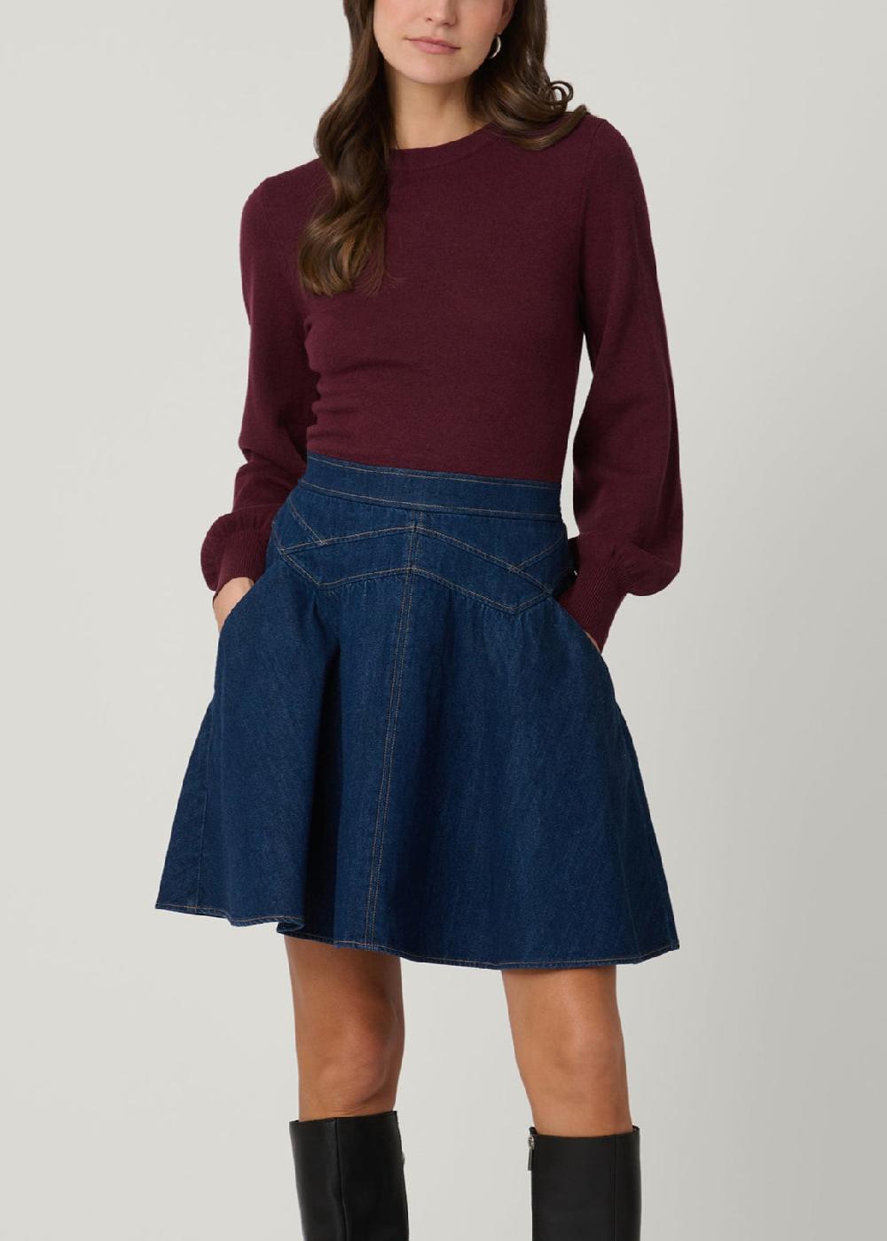 shoshanna Matilda Dress Burgundy/Denim