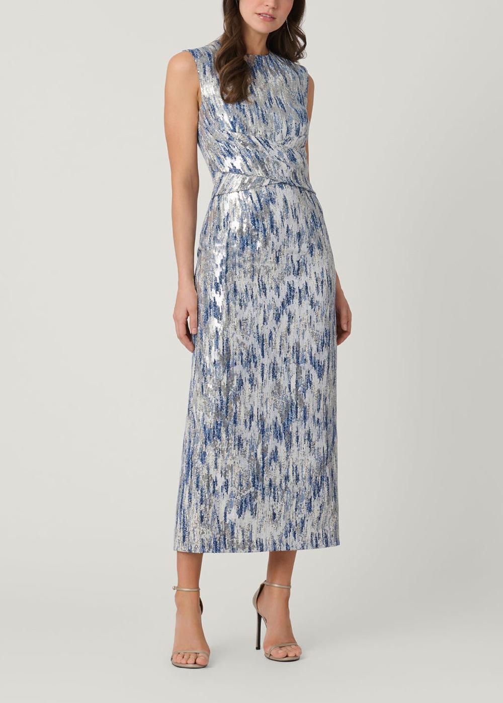 shoshanna Midnight Alta Dress Light Blue/Silver