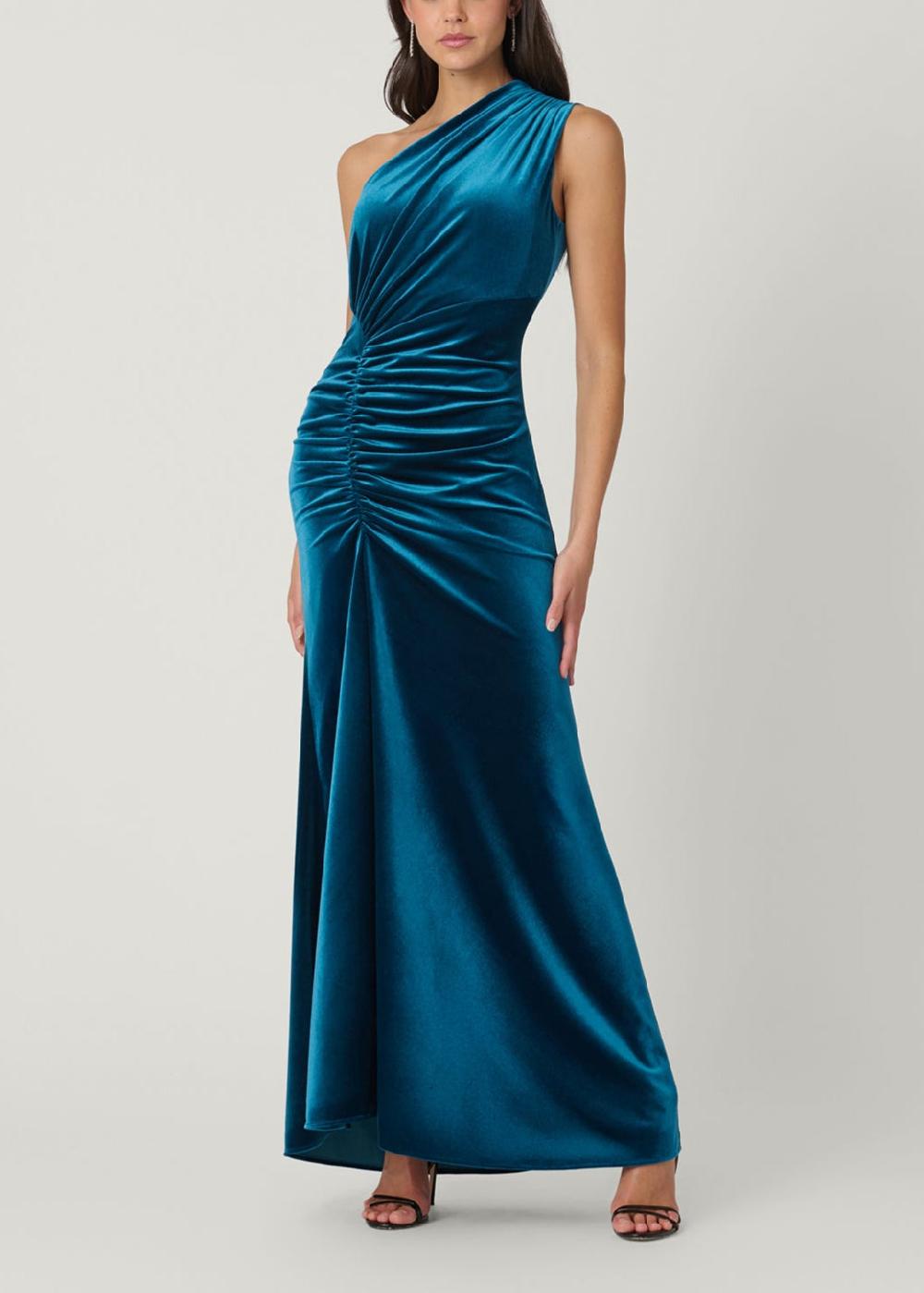 shoshanna Midnight Amaryllis Dress Slate Blue