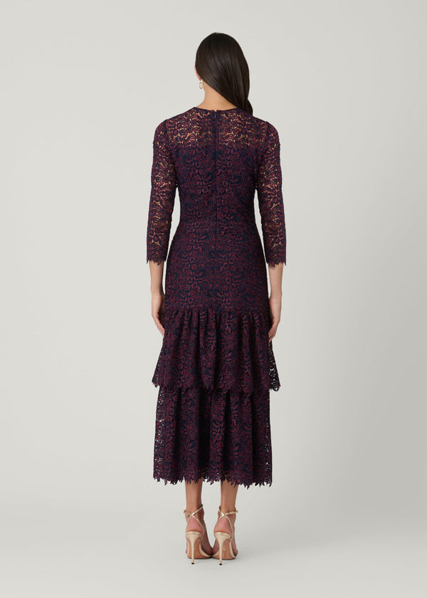 Shoshanna Midnight Angeline Dress Bordeaux/Navy