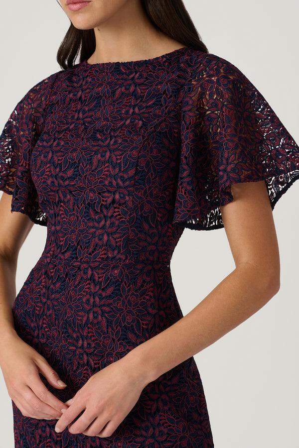 Shoshanna Midnight Bess Dress Bordeaux/Navy