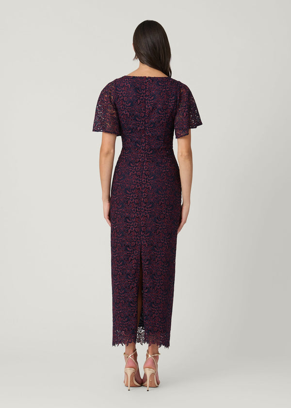 Shoshanna Midnight Bess Dress Bordeaux/Navy