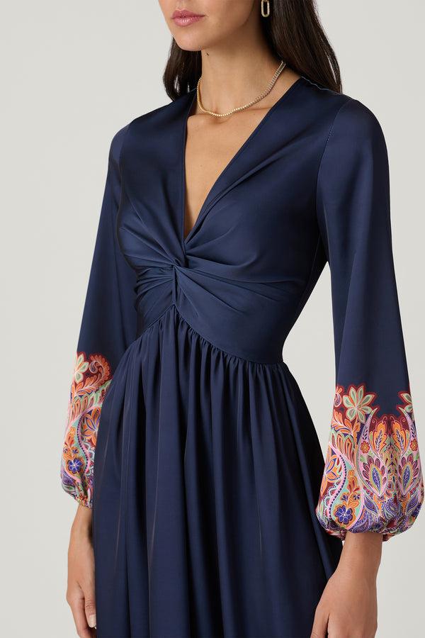 Shoshanna Midnight Calla Dress Navy Multi