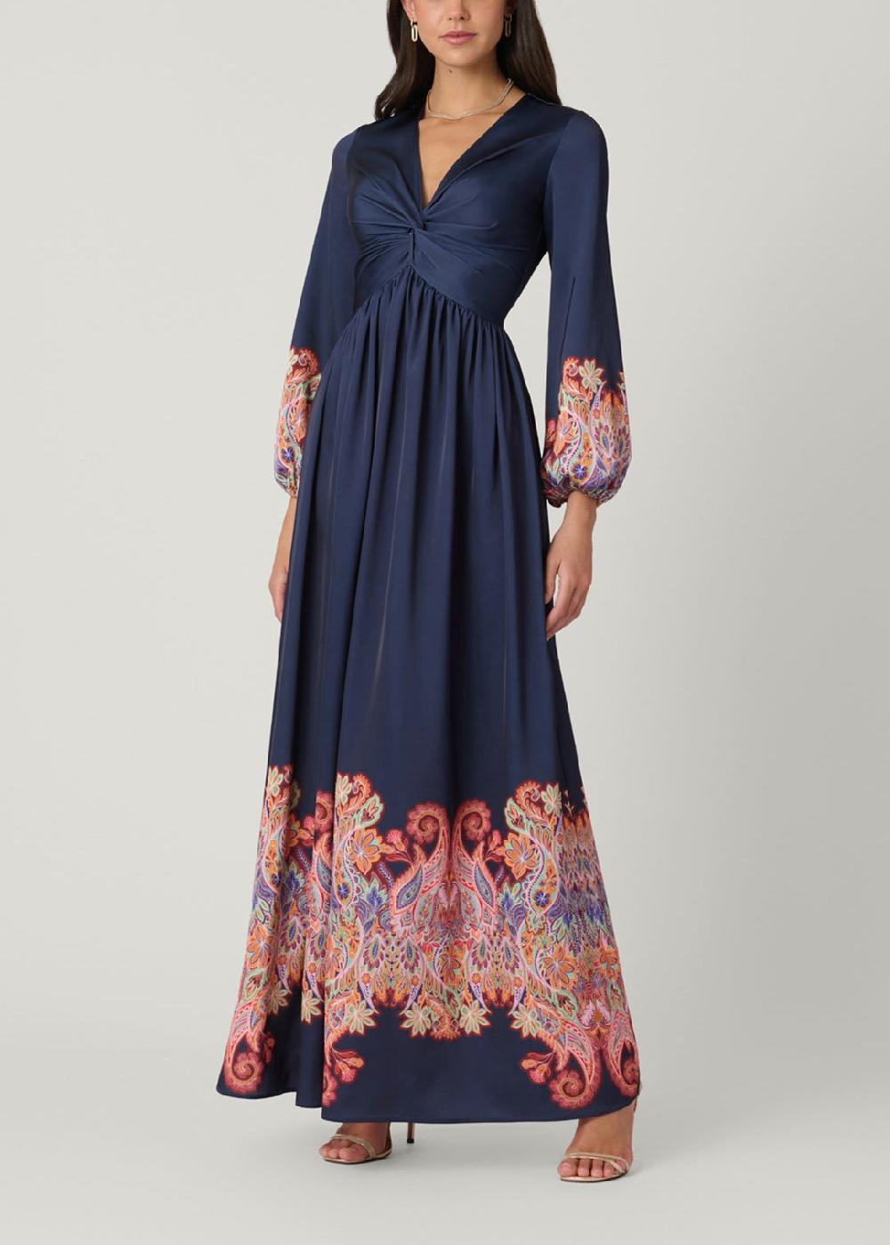 shoshanna Midnight Calla Dress Navy Multi