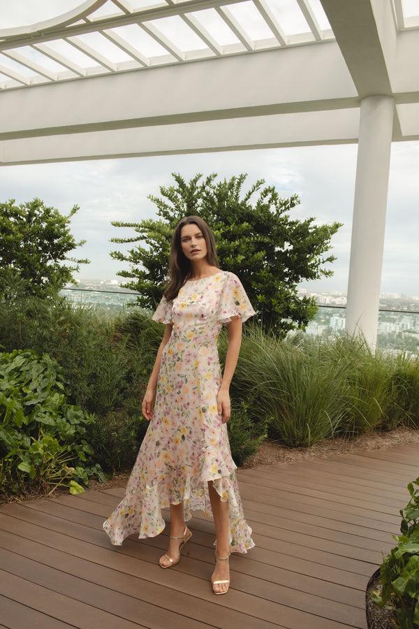 Shoshanna Midnight Chauncey Dress Ivory Multi