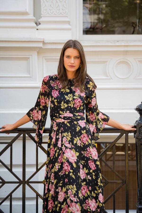 Shoshanna Midnight Claretta Dress Black Multi