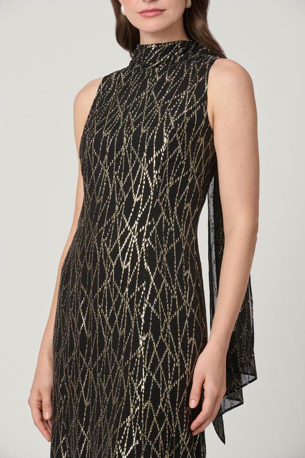 Shoshanna Midnight Flora Dress Black/Gold
