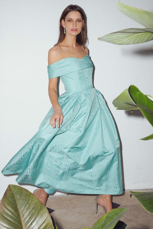 Shoshanna Midnight June Dress Sea Blue