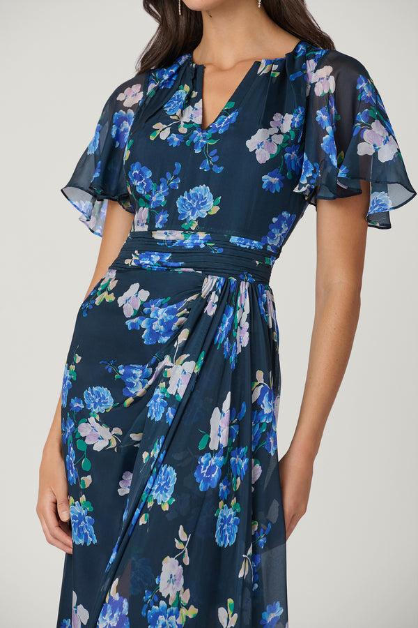 Shoshanna Midnight Macie Dress Indigo Multi