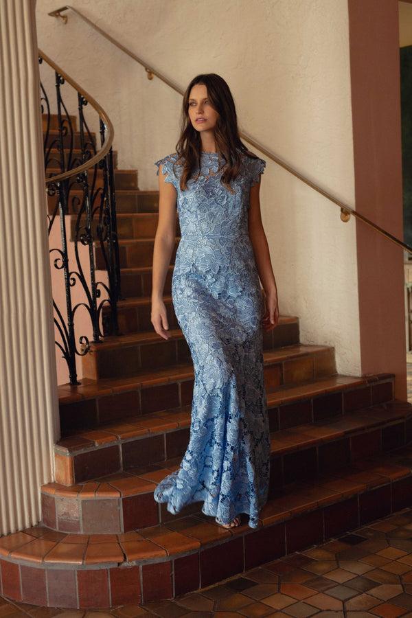 Shoshanna Midnight Raven Dress Vista Blue