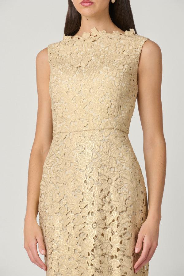 Shoshanna Midnight Reese Dress Gold