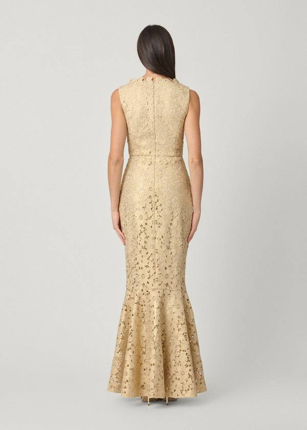 Shoshanna Midnight Reese Dress Gold