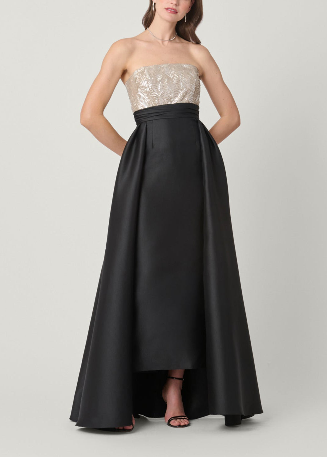 shoshanna Midnight Tilly Dress Champagne/Jet