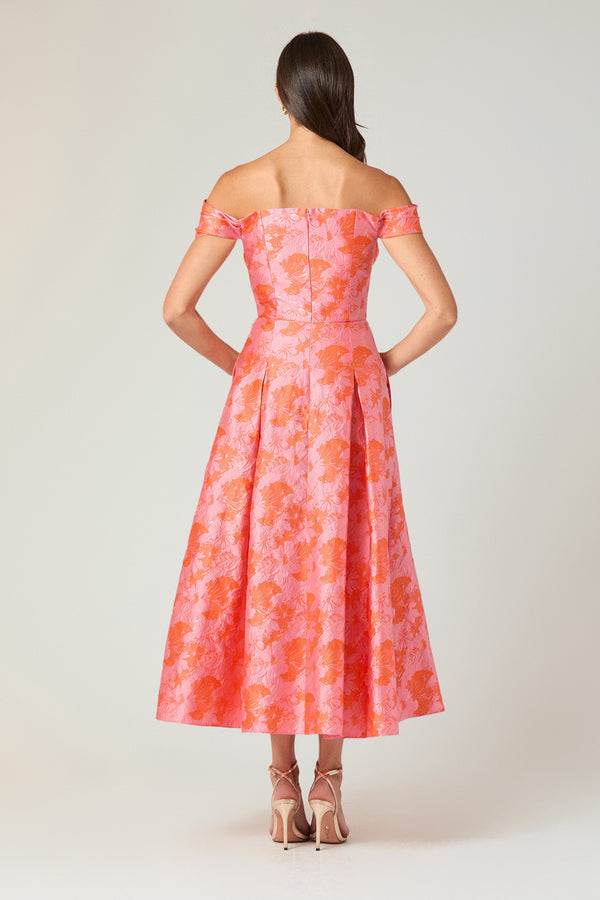 Shoshanna Midnight Tropez Dress Coral