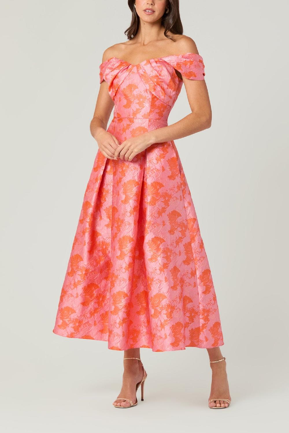 shoshanna Midnight Tropez Dress Coral