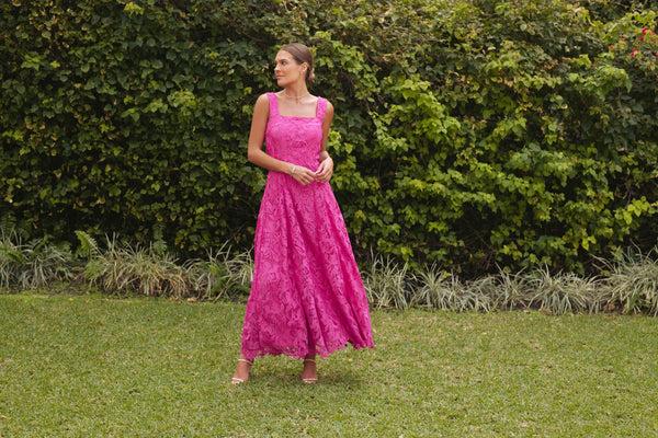 Shoshanna Midnight Vina Dress Magenta