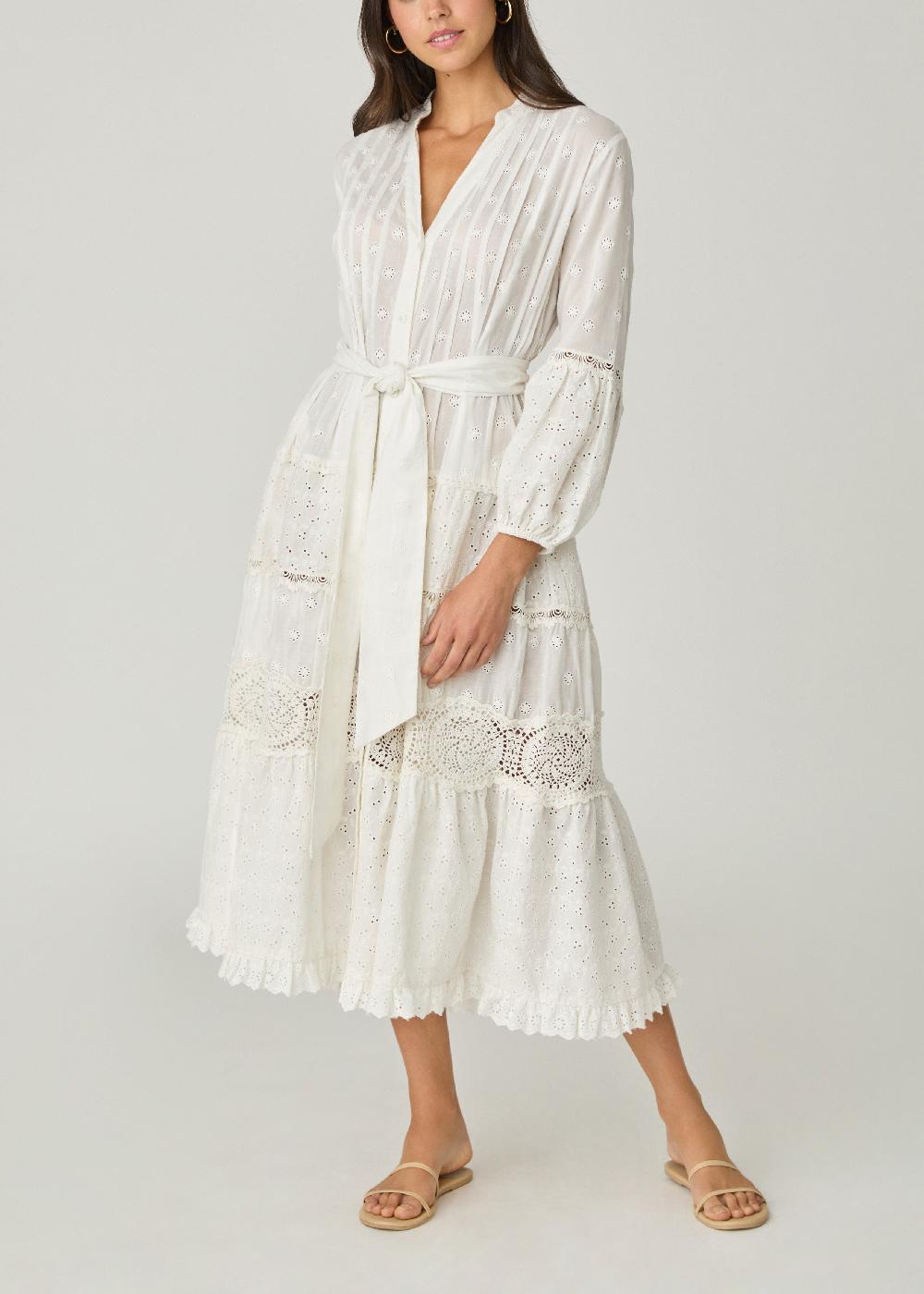 shoshanna Milos Midi Dress White