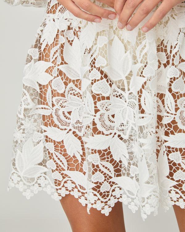 Shoshanna Optic White Umbrella Mini Dress White