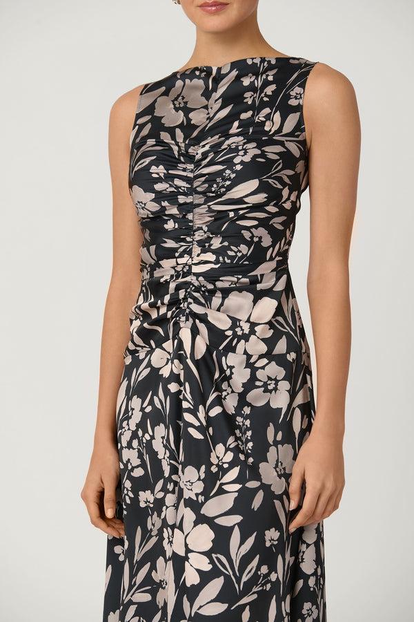 Shoshanna Rosetta Dress Jet/Ecru