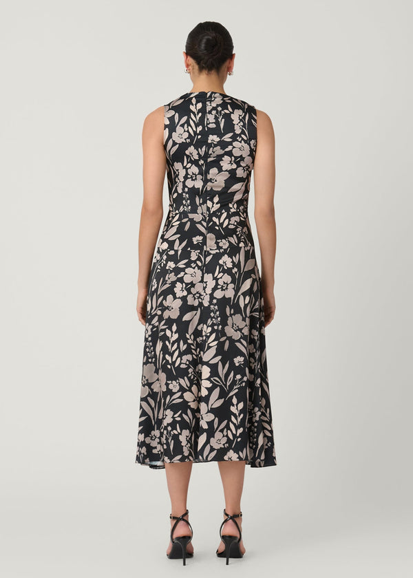 Shoshanna Rosetta Dress Jet/Ecru