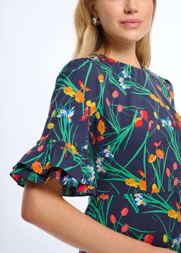 Shoshanna Solange Dress Navy Multi