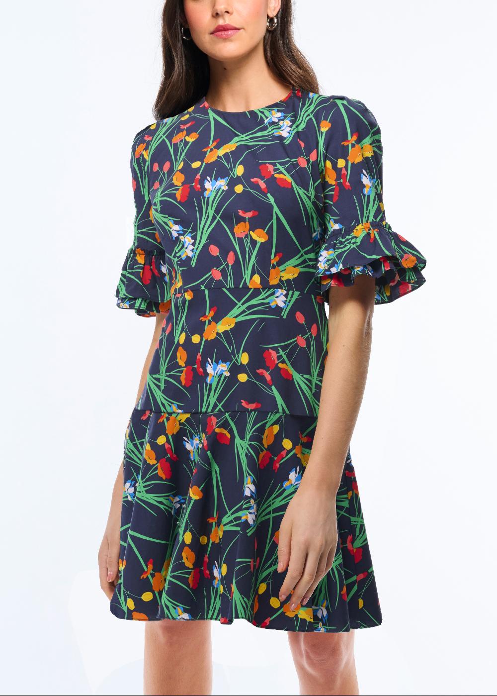 shoshanna Solange Dress Navy Multi