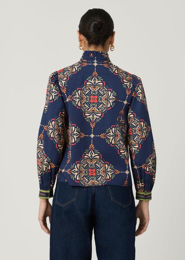 Shoshanna Theo Top Navy Multi