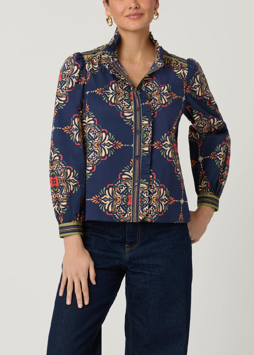 shoshanna Theo Top Navy Multi