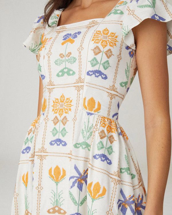 Shoshanna Willa Dress Ivory Multi