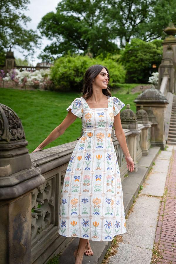 Shoshanna Willa Dress Ivory Multi