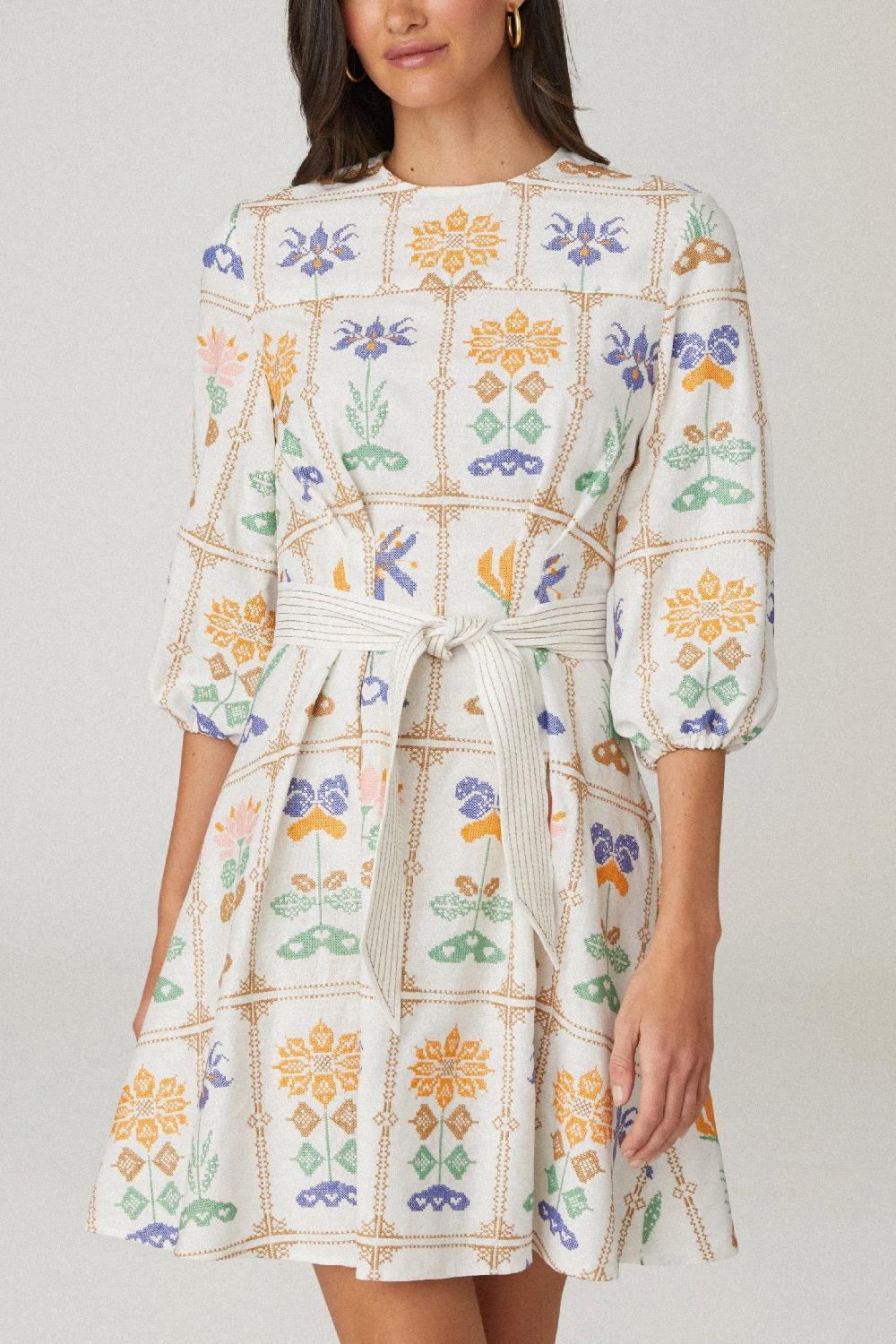 shoshanna Zada Dress Ivory Multi