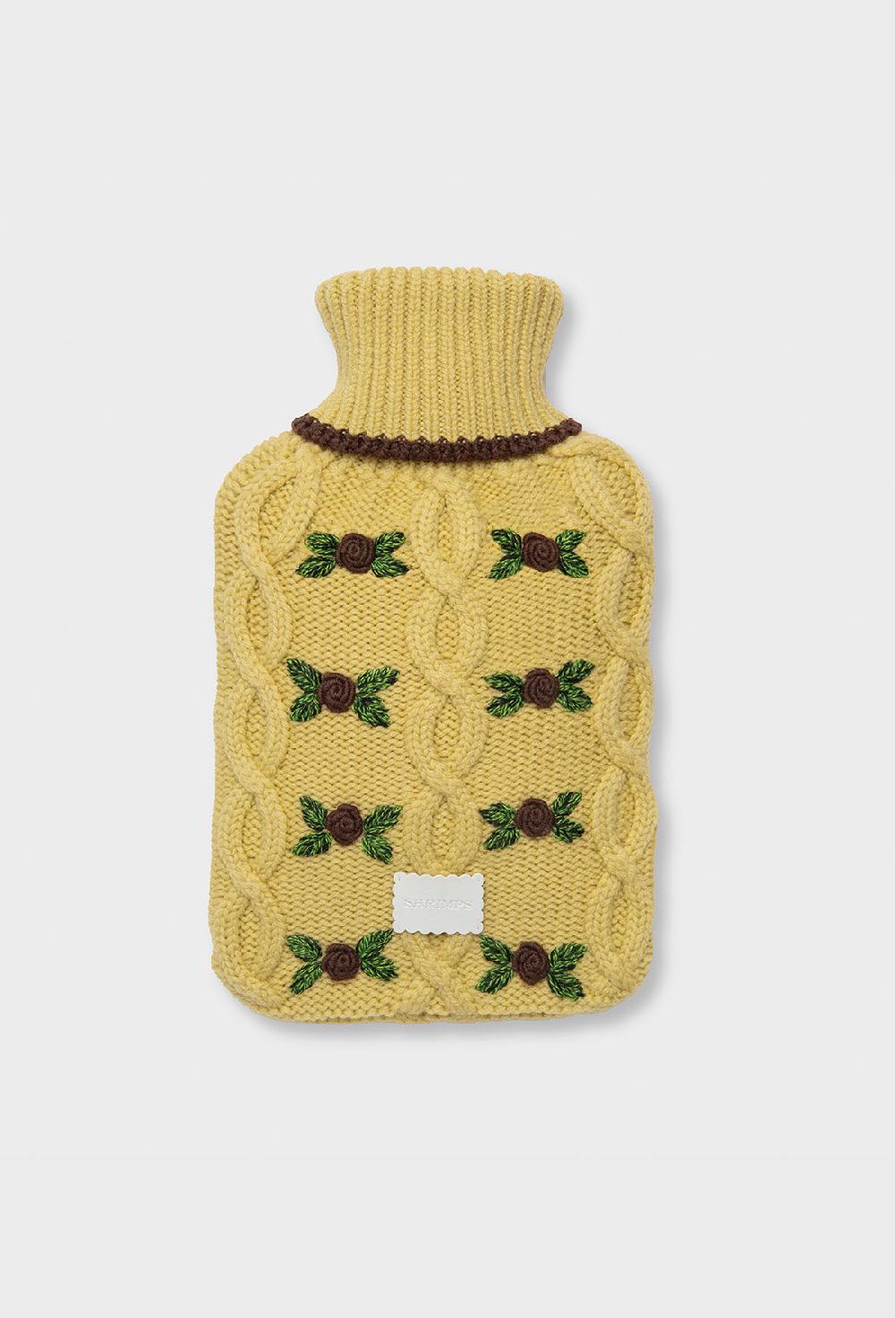 shrimps Cecile Hot Water Bottle - Dusty Yellow/Chocolate Brown