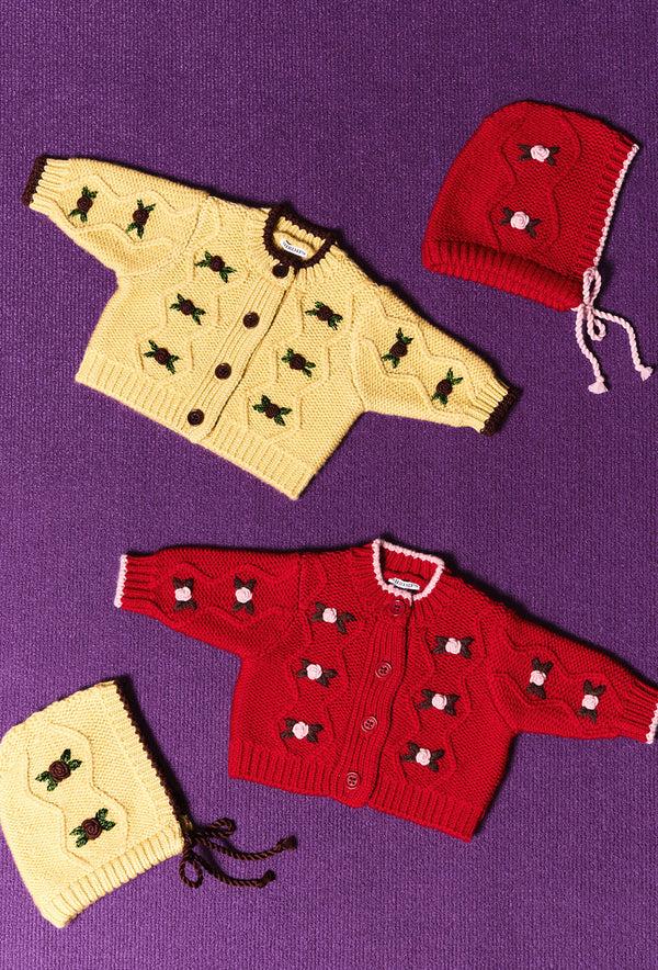 Shrimps Irie Baby & Kids Cardigan - Dusty Yellow/Choc Brown