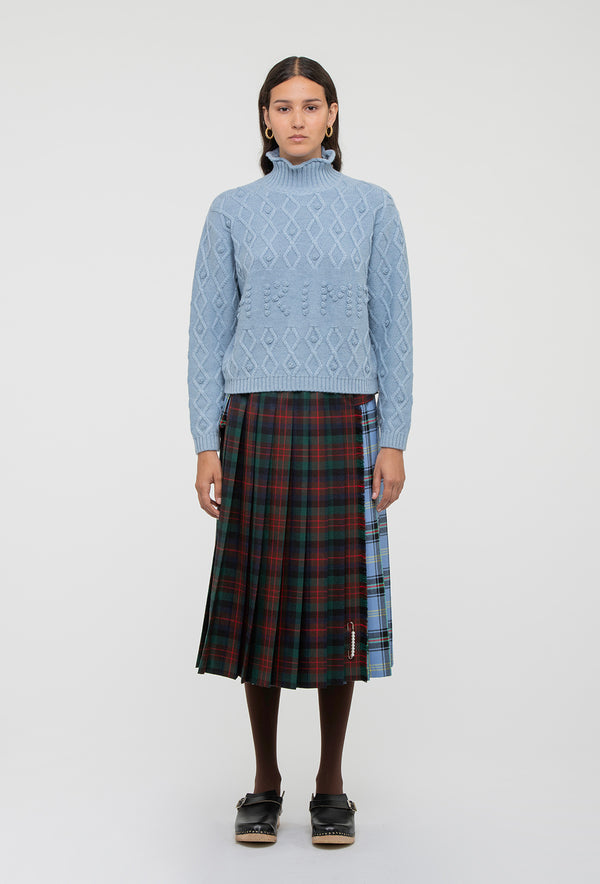 Shrimps Anya Skirt - Blue/Brown Tartan