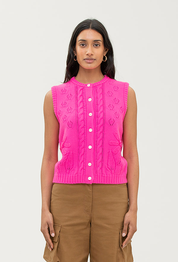 Shrimps Arden Vest - Hot Pink