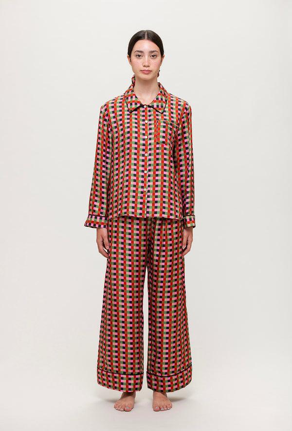 Shrimps Arley Pyjama Shirt - Grid - Final Sale
