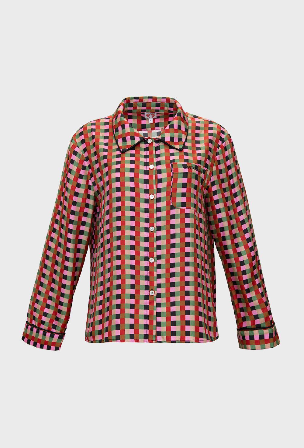 shrimps Arley Pyjama Shirt - Grid - Final sale