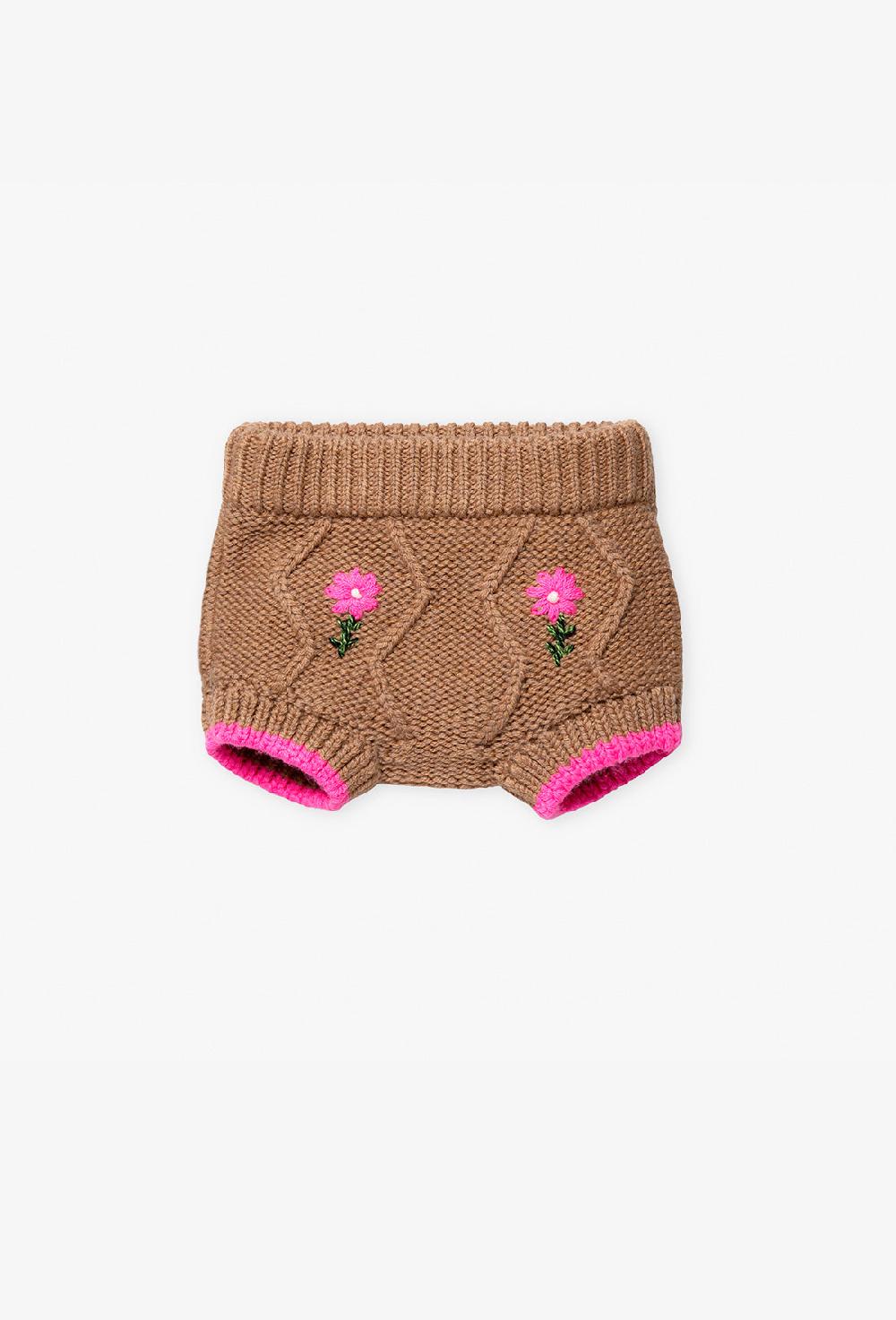 shrimps Bay Baby Bloomers - Tan/Hot Pink