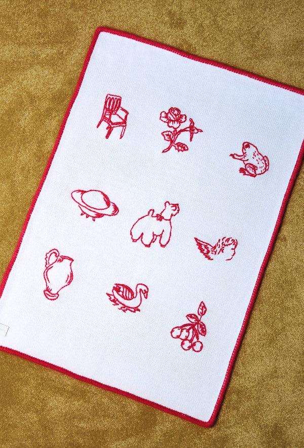 Shrimps Bethel Baby Blanket - Cream/Rose Red